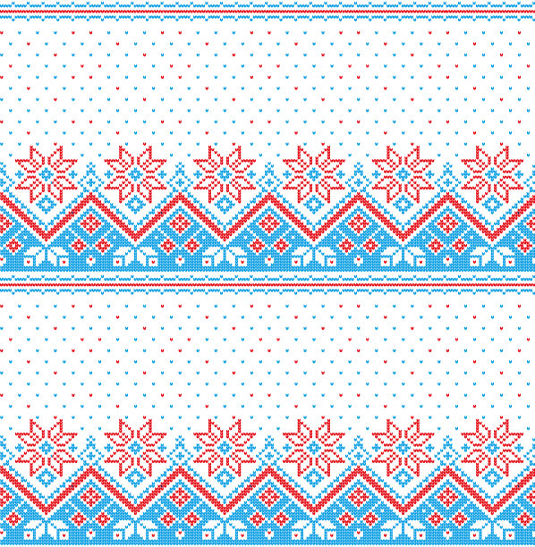 圣诞新年冬季无缝挪威羊毛针织节日图案图片下载