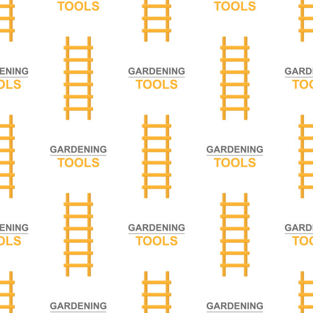 无缝模式与卡通梯子，楼梯在白色的背景。园艺工具。矢量插图为任何设计。图片下载