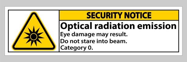 安全告示标志光辐射发射符号标志隔离在白色背景图片下载