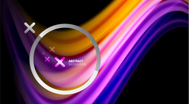 漩涡曲线模糊了彩色全息线图片下载