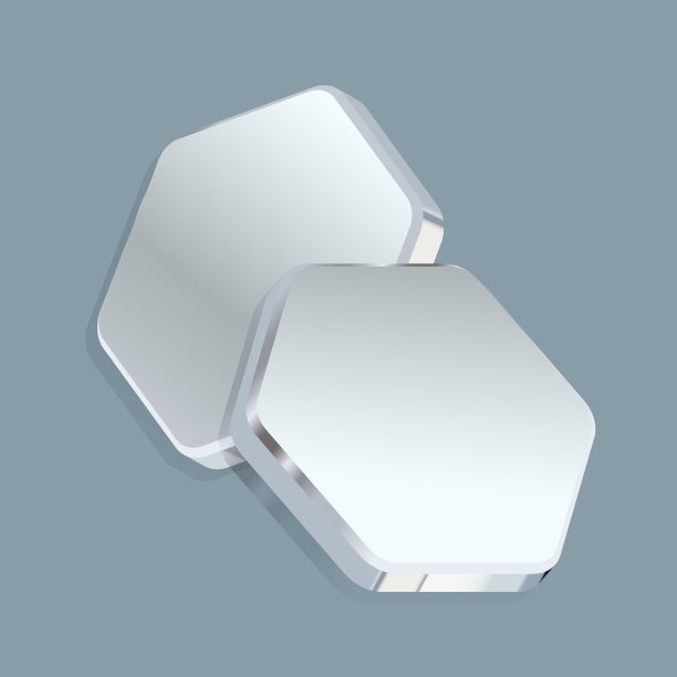 六边形的金属板朝不同方向转动图片下载