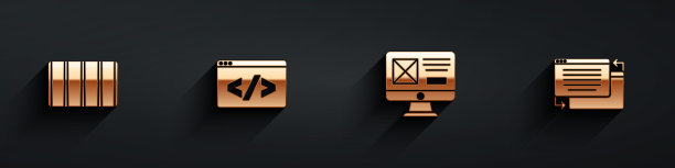 设置调色板指南，前端开发，UI UX设计和图标与长阴影。向量图片下载