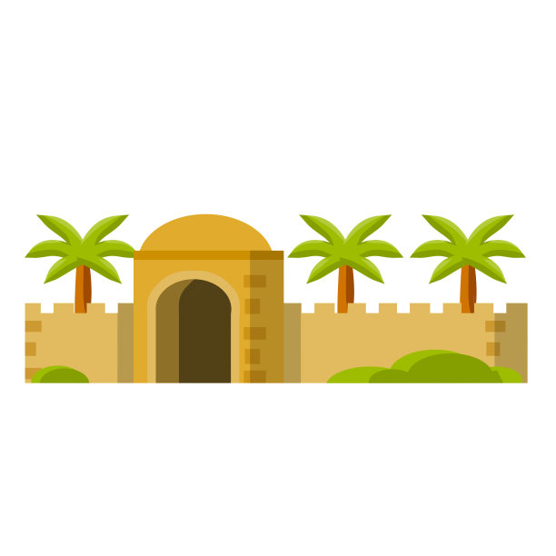 阿拉伯和中东沙漠的泥屋。穆斯林建筑图片下载