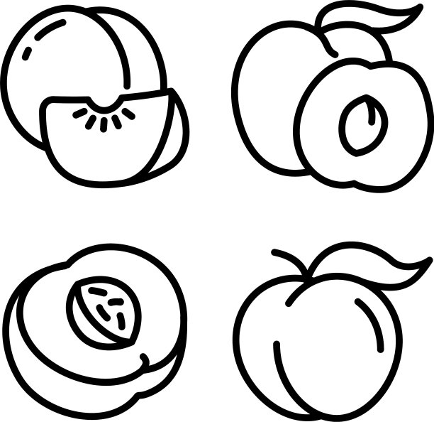 桃子图标设置轮廓风格图片下载