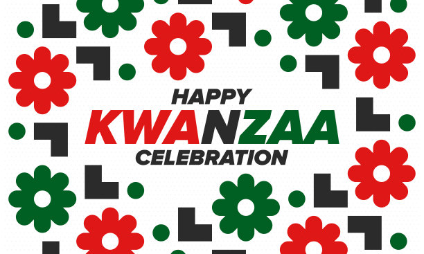 宽扎节快乐庆典。非洲和非裔美国人文化节日。7天的节日，庆祝每年的12月26日至1月1日。黑人历史。海报，卡片，横幅和背景。向量图片下载