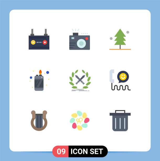 设置9个现代的UI图标符号用于战斗图片下载