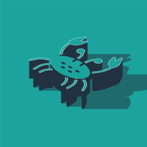 等距螃蟹图标隔离在绿色背景图片下载