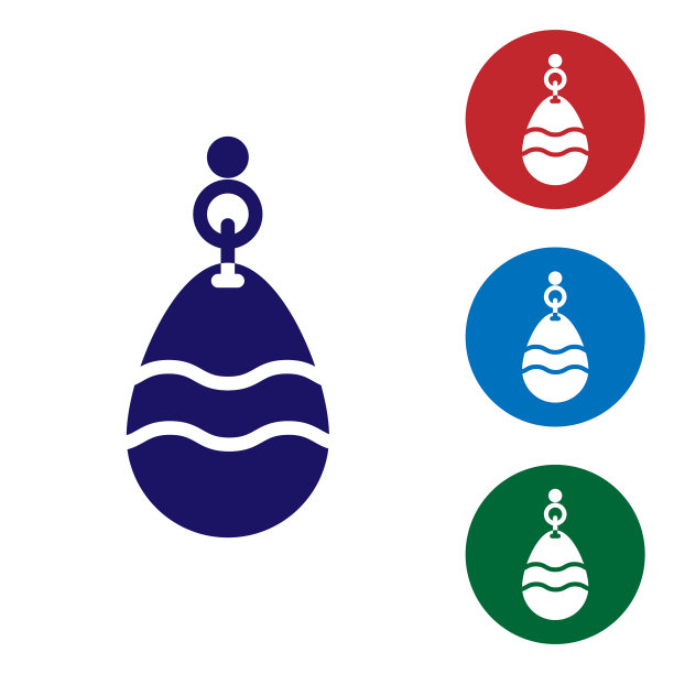 蓝色的鱼勺图标孤立在白色图片下载