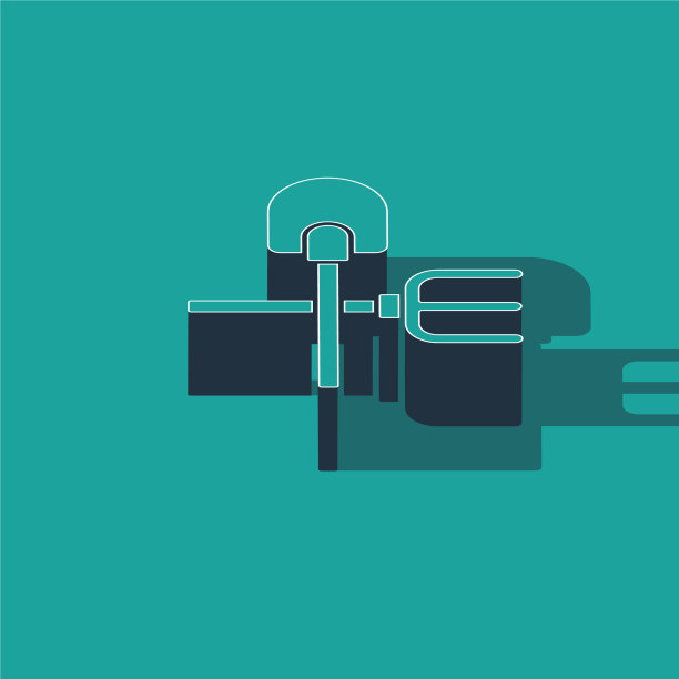 等距铲和耙图标孤立在绿色图片下载