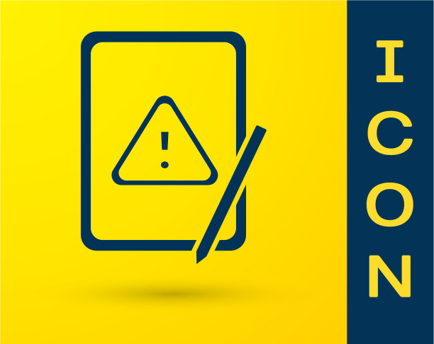 带有感叹号图标的蓝色图形板图片下载