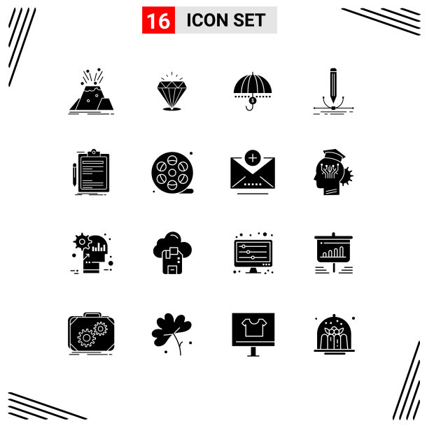 股票图标包16行符号和符号图片下载