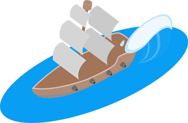 帆船图标等距样式图片下载