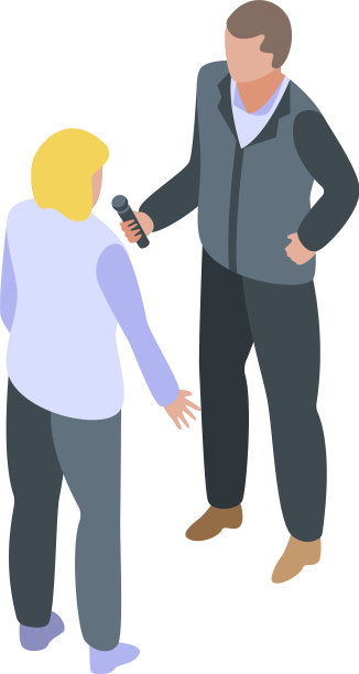 电视街头采访图标等距风格图片下载