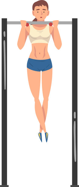 年轻女子在健身房做引体向上图片下载