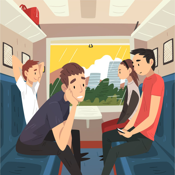 人们乘火车旅行，男男女女坐着图片下载