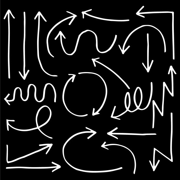 手绘箭头设置涂鸦风格图片下载