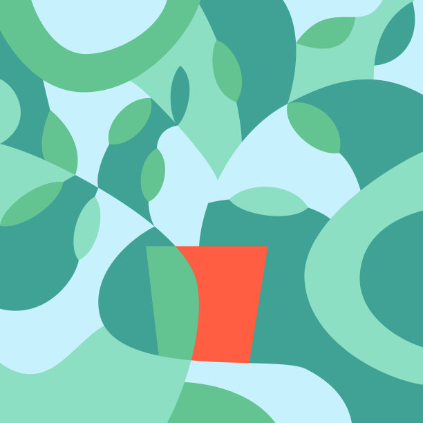 抽象的盆栽植物装饰背景图片下载