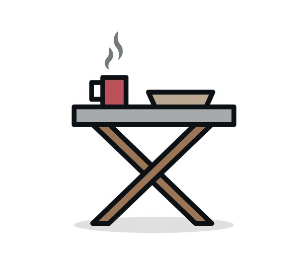 可编辑的野餐，露营餐桌图标。图片下载