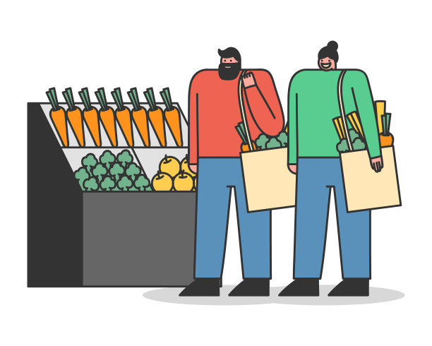 人们用环保购物袋购物图片下载