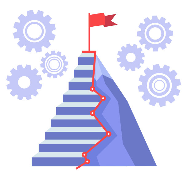 事业之梯登高成功之旗登高峰图片下载