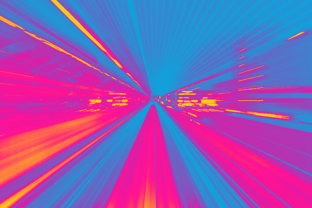 POV列车运动模糊概念从Yuikamome单轨在东京，日本图片下载