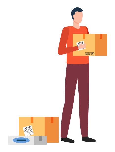 快递员用手箱递送产品图片下载