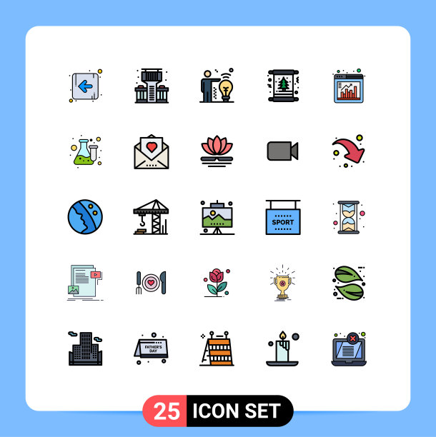 设置25商业填充线平面颜色包图片下载