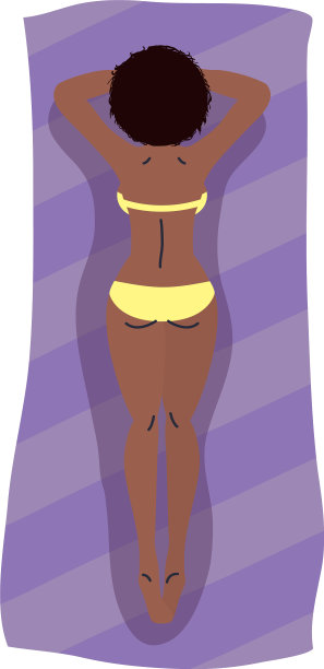 女孩卡通与比基尼上的毛巾设计图片下载