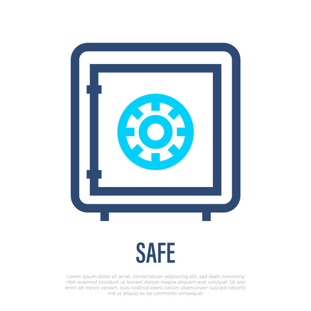 安全细线图标象征银行安全图片下载