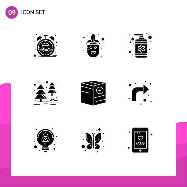 设置9个现代UI图标符号标志图片下载