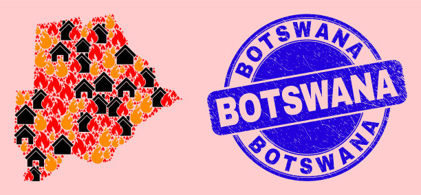 博茨瓦纳地图组成火焰和家园图片下载