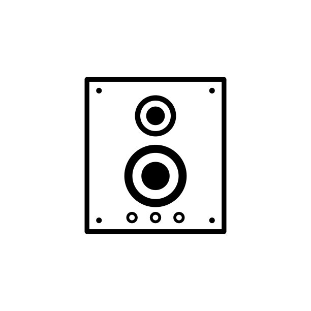 立体声扬声器线性图标音响系统图片下载
