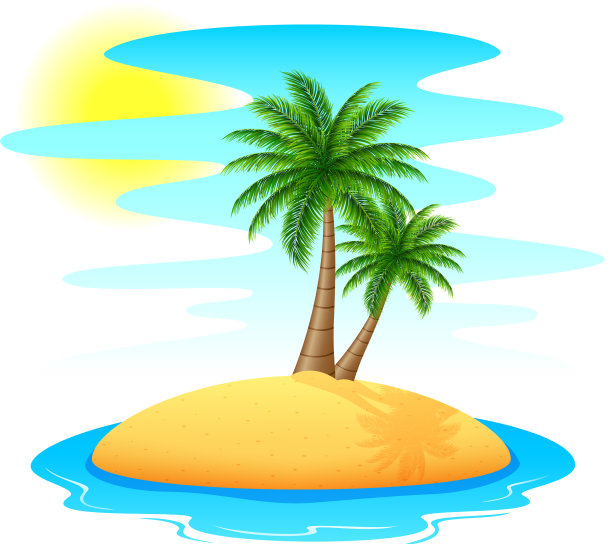 有棕榈树的热带岛屿图片下载