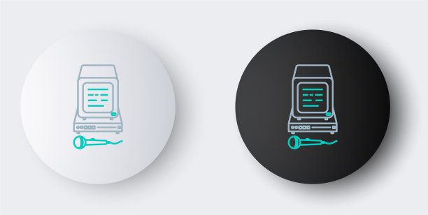 线卡拉ok图标孤立在灰色背景图片下载