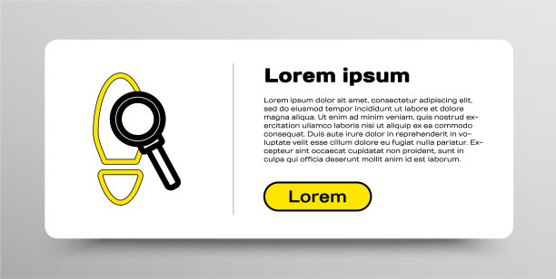 线放大镜与脚步图标隔离图片下载