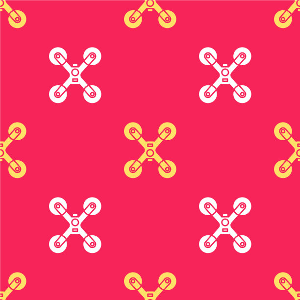 黄色无人机飞行图标隔离无缝模式图片下载