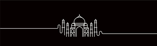 泰姬陵手绘印度阿格拉线艺术图片下载