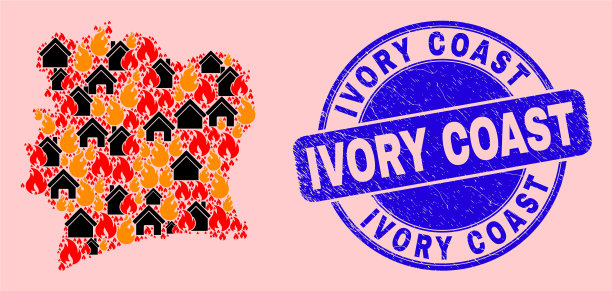 象牙海岸地图组成火焰和家园图片下载