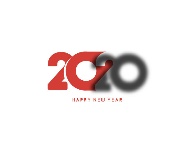 2020年新年快乐文字设计图案图片下载