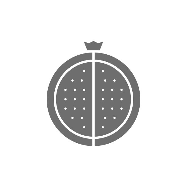 矢量石榴石，石榴灰色图标。白色背景隔离图片下载