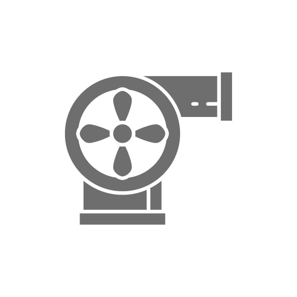 工业通风管道，管道接头灰色图标。图片下载