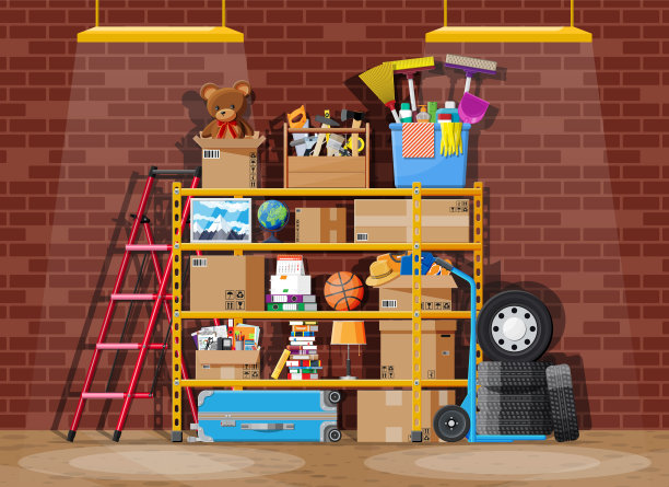 储藏室或房屋地窖内部。图片下载