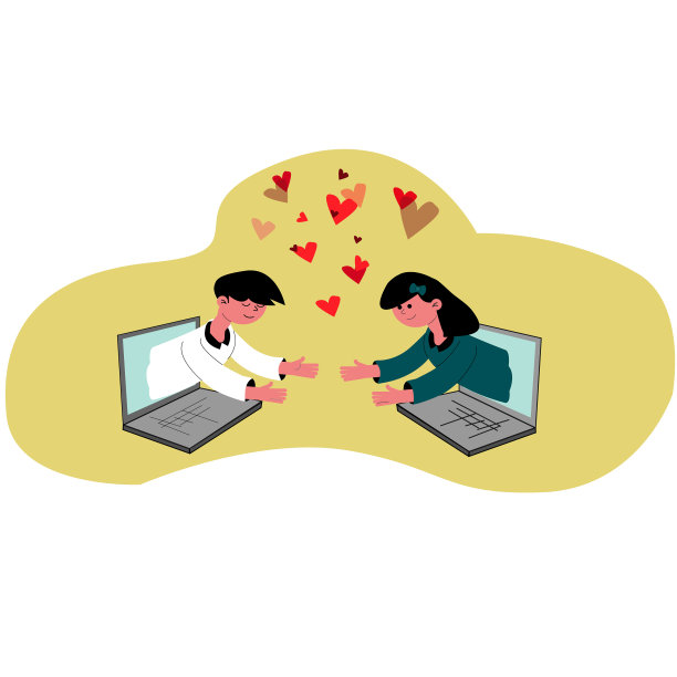 异地恋的情侣，虚拟的爱情图片下载