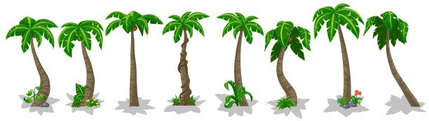 白色背景上孤立的棕榈树。图片下载