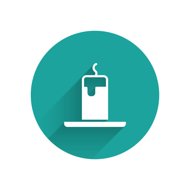 白色燃烧的蜡烛图标孤立与长图片下载