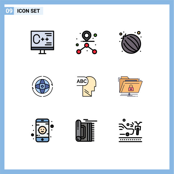 设置9个现代UI图标符号标志图片下载