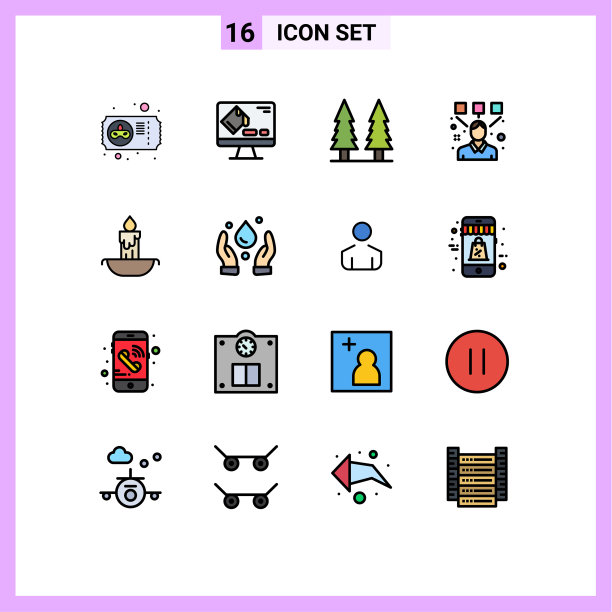 16平面颜色填充线概念的网站图片下载