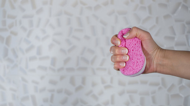 手里拿着清洁海绵，图片下载