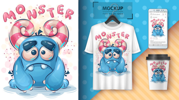 悲伤的怪物海报和商品图片下载