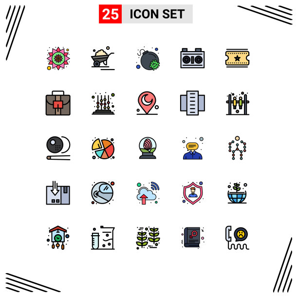 在网格上设置25个填充线平面颜色图片下载